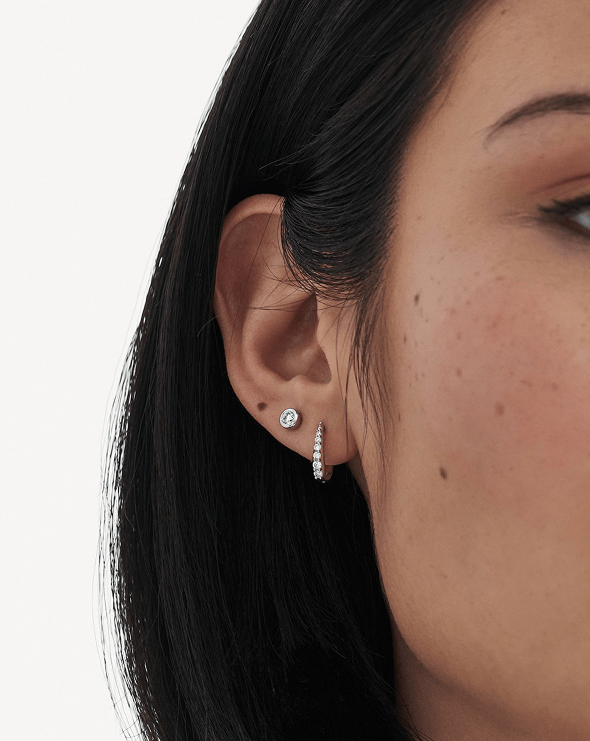 Fine Classic Solitaire Diamond Stud Earrings | 14k White Gold Earrings Missoma