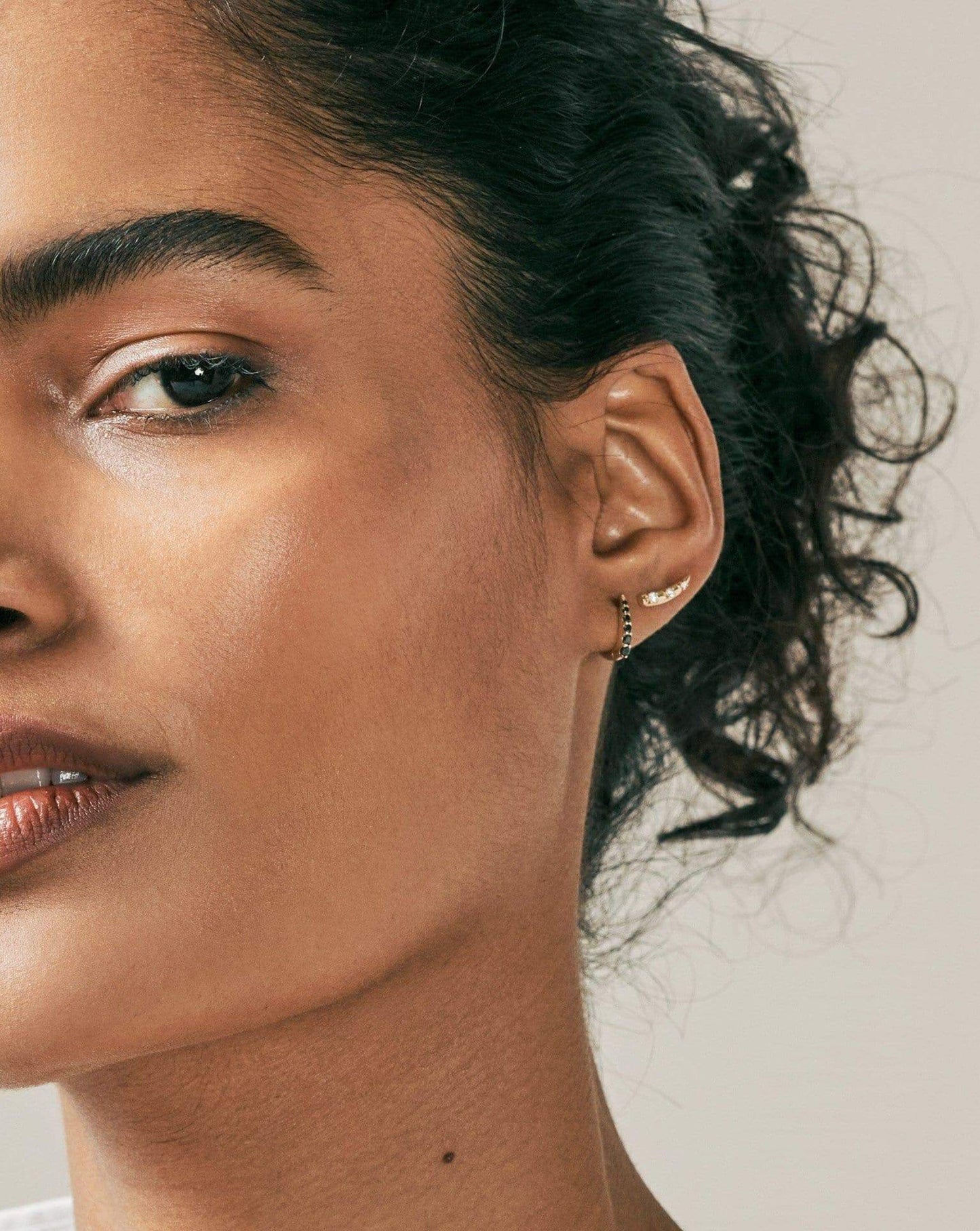 Fine Claw Huggies | 14k Solid Gold/Black Diamond Earrings Missoma