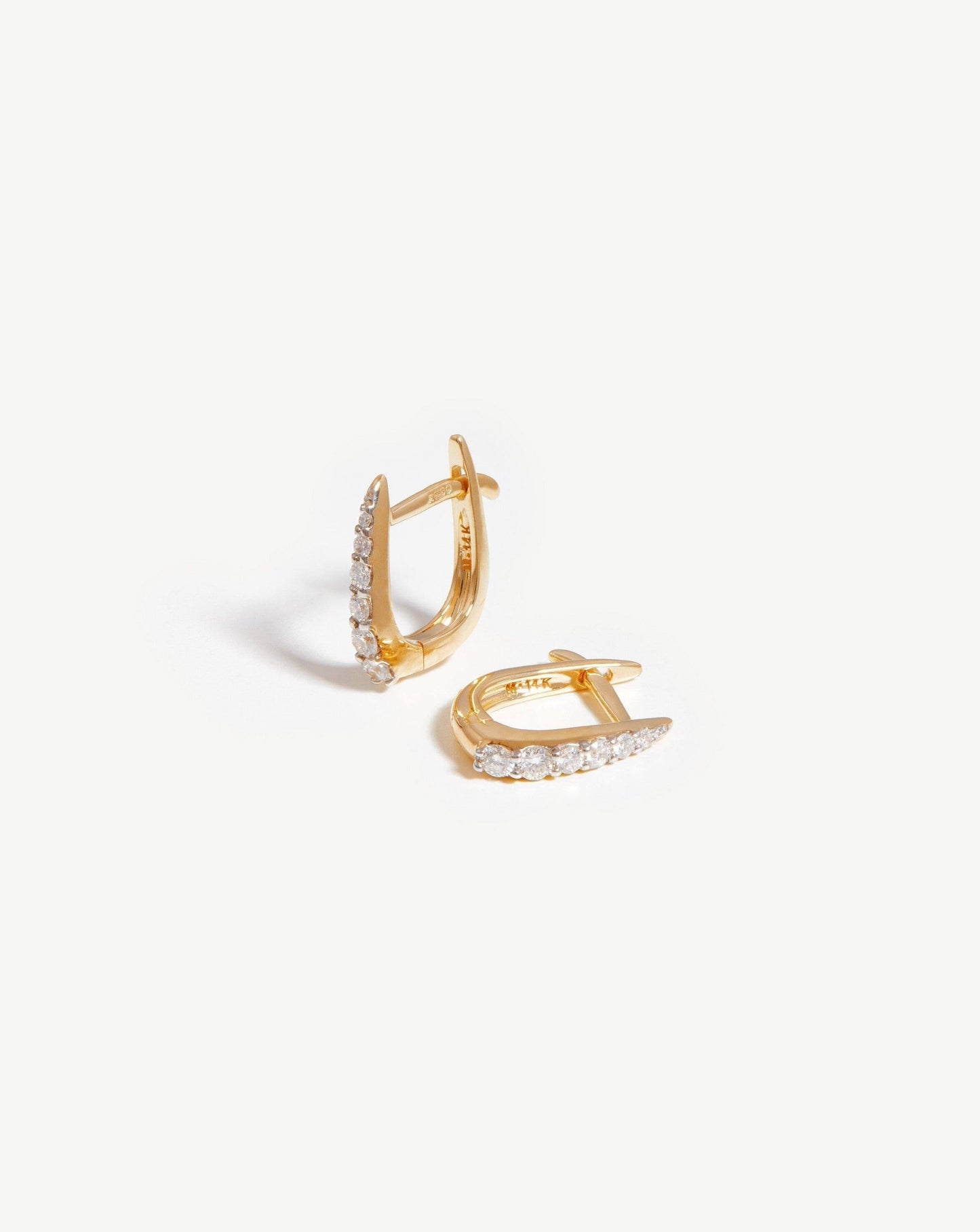 Fine Claw Huggies | 14k Solid Gold/Diamond Earrings Missoma