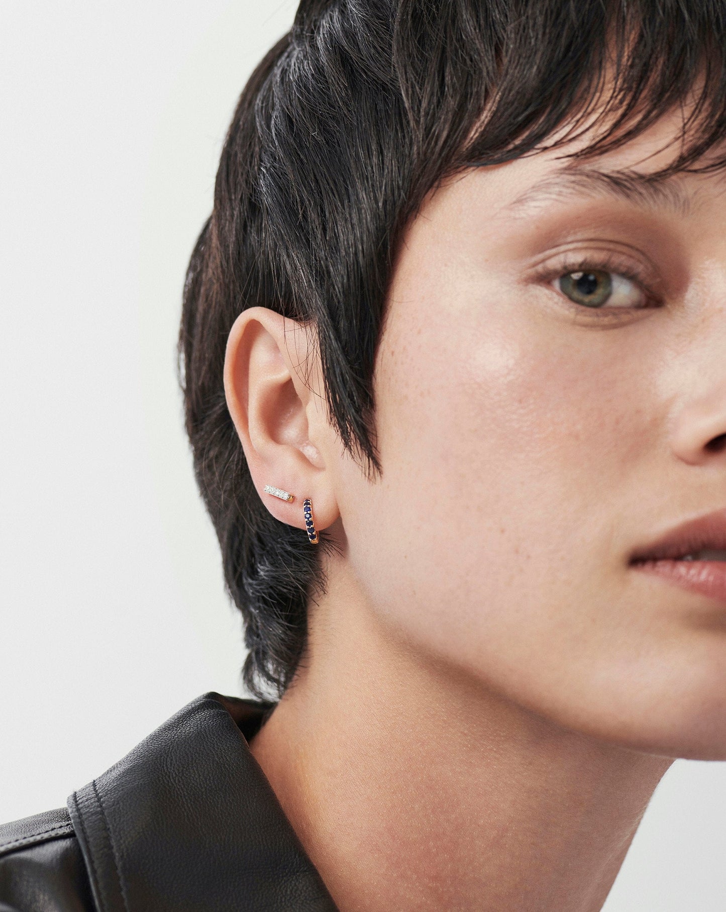 Fine Diamond Bar Stud Earrings | 14ct Solid Gold/Diamond Earrings Missoma