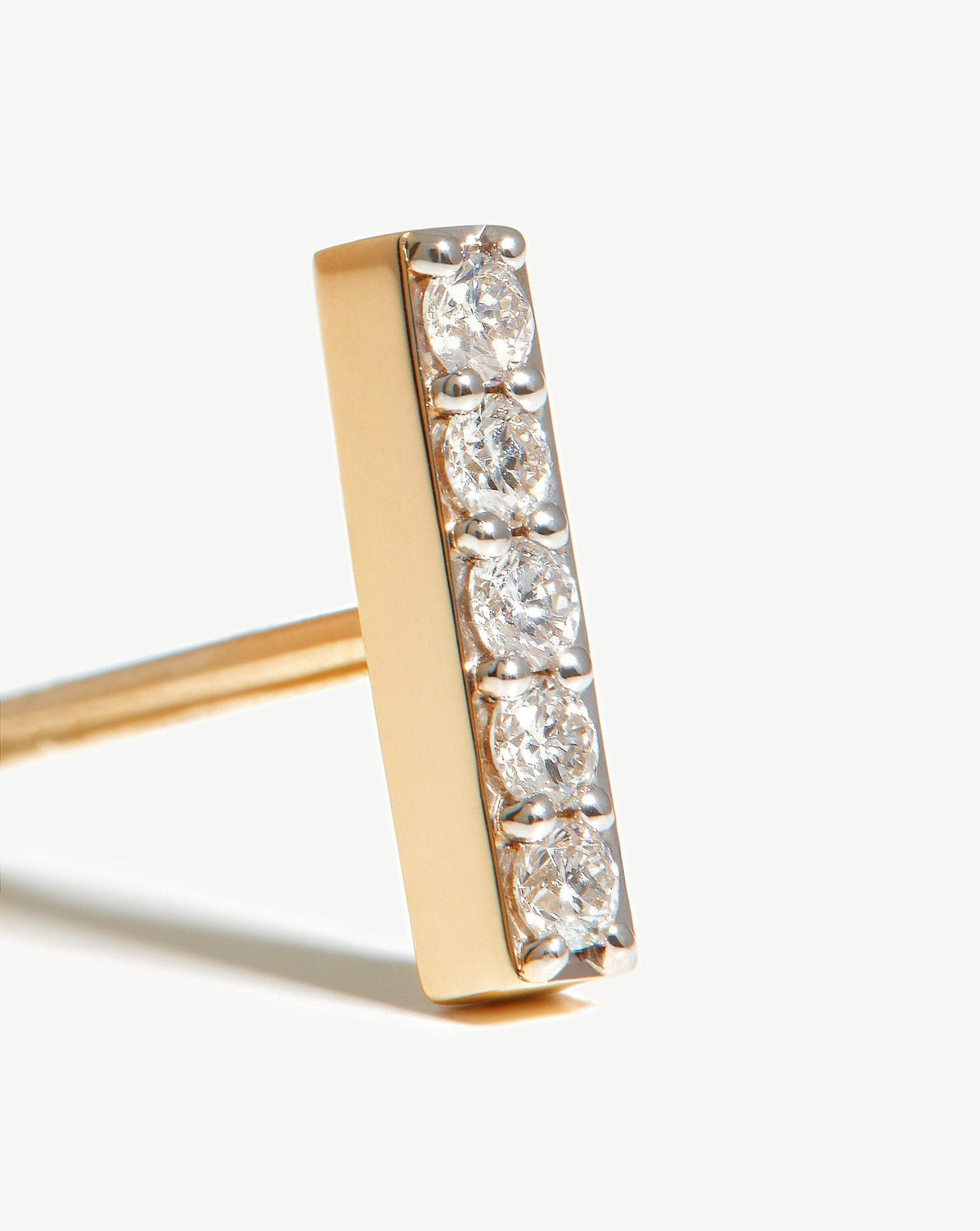 Fine Diamond Bar Stud Earrings | 14ct Solid Gold/Diamond Earrings Missoma