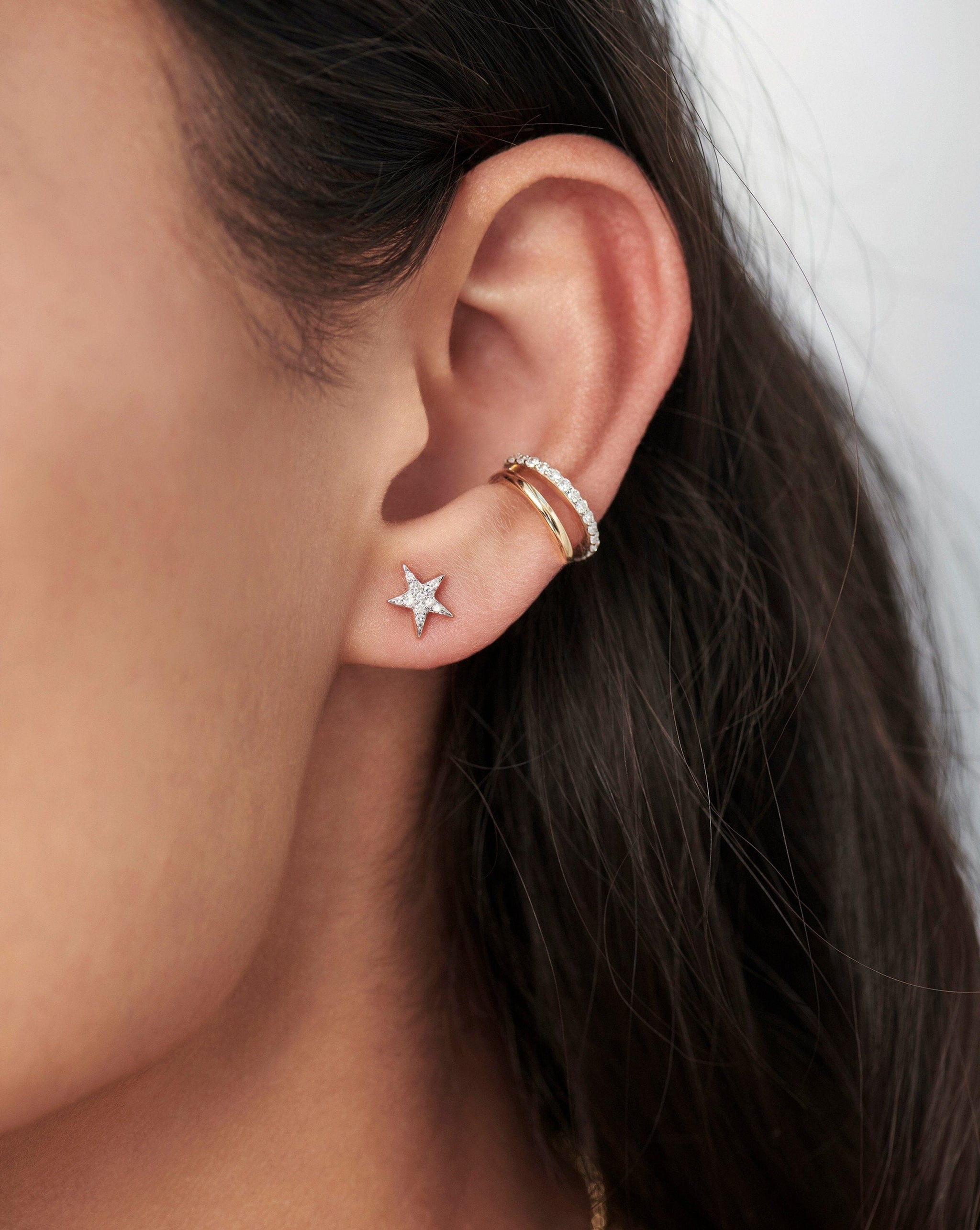 Fine Diamond Small Star Stud Earrings | 14ct Solid Gold/Diamond Earrings Missoma
