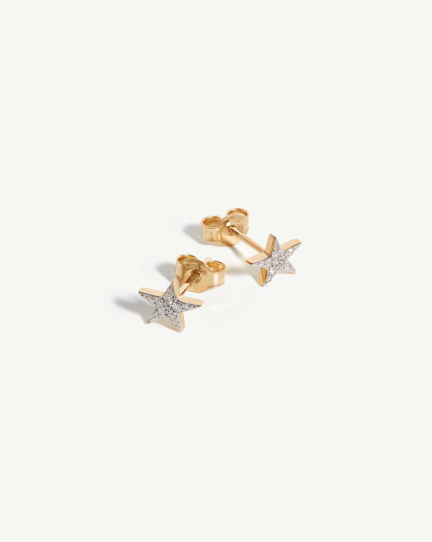 Fine Diamond Small Star Stud Earrings | 14ct Solid Gold/Diamond Earrings Missoma