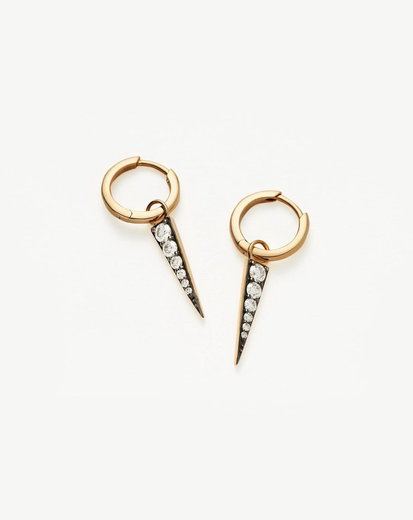 Fine Diamond Spike Charm Hoop Earrings Earrings Missoma