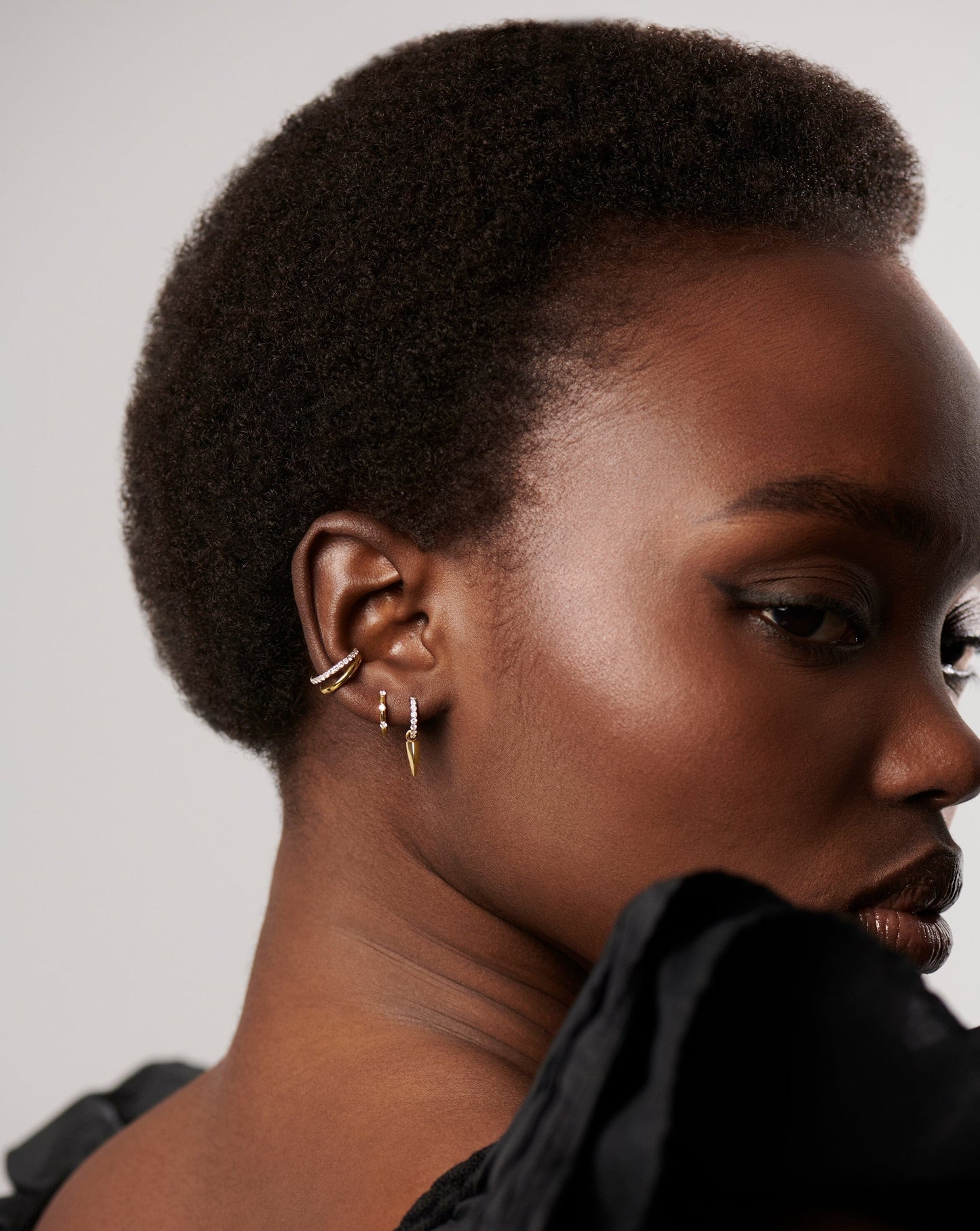 Fine Diamond Studded Huggies Earrings Missoma