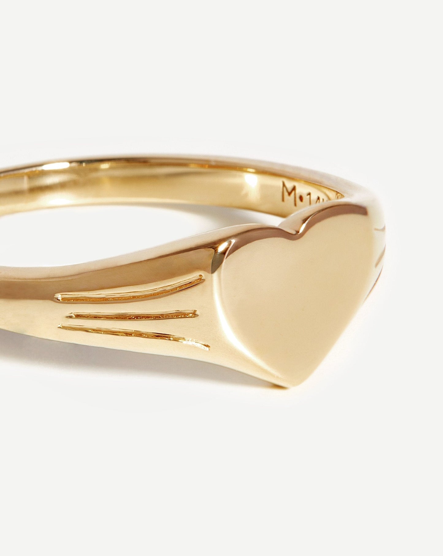 Fine Engravable Heart Signet Ring | 14ct Solid Gold Rings Missoma