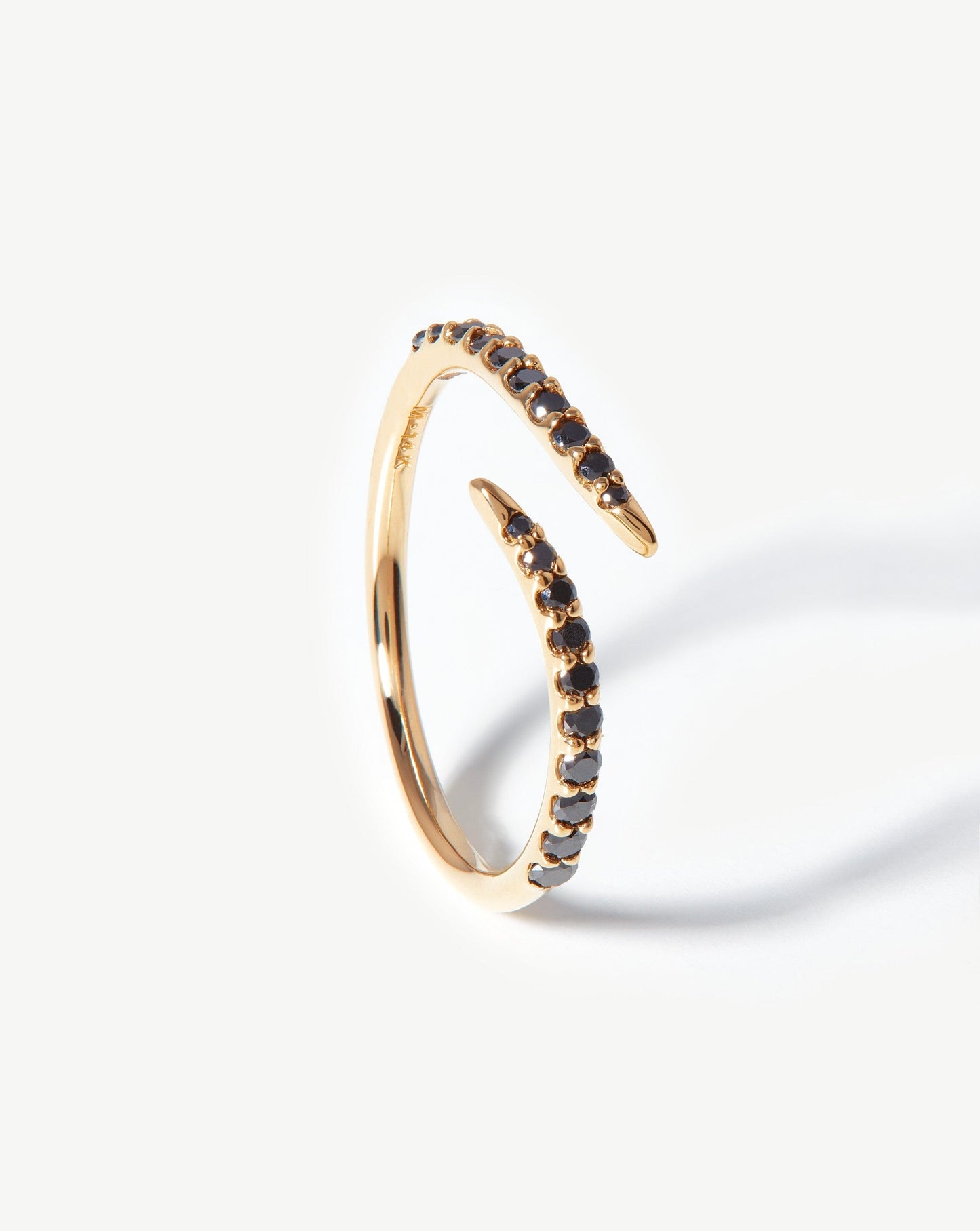 Fine Open Claw Ring | 14k Solid Gold/Black Diamond Rings Missoma