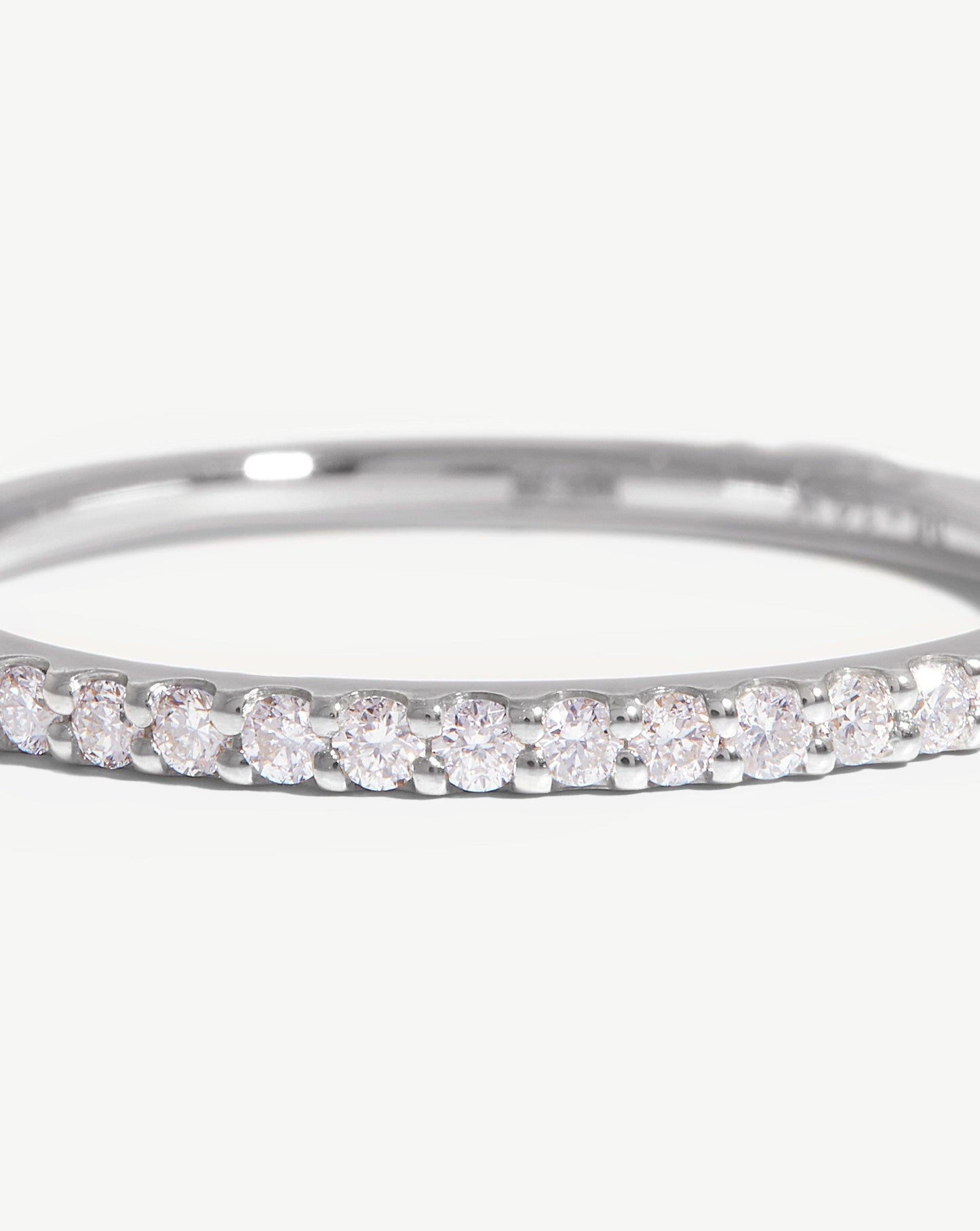 Fine Slim Half Eternity Ring | 14k White Gold/Diamond Rings Missoma