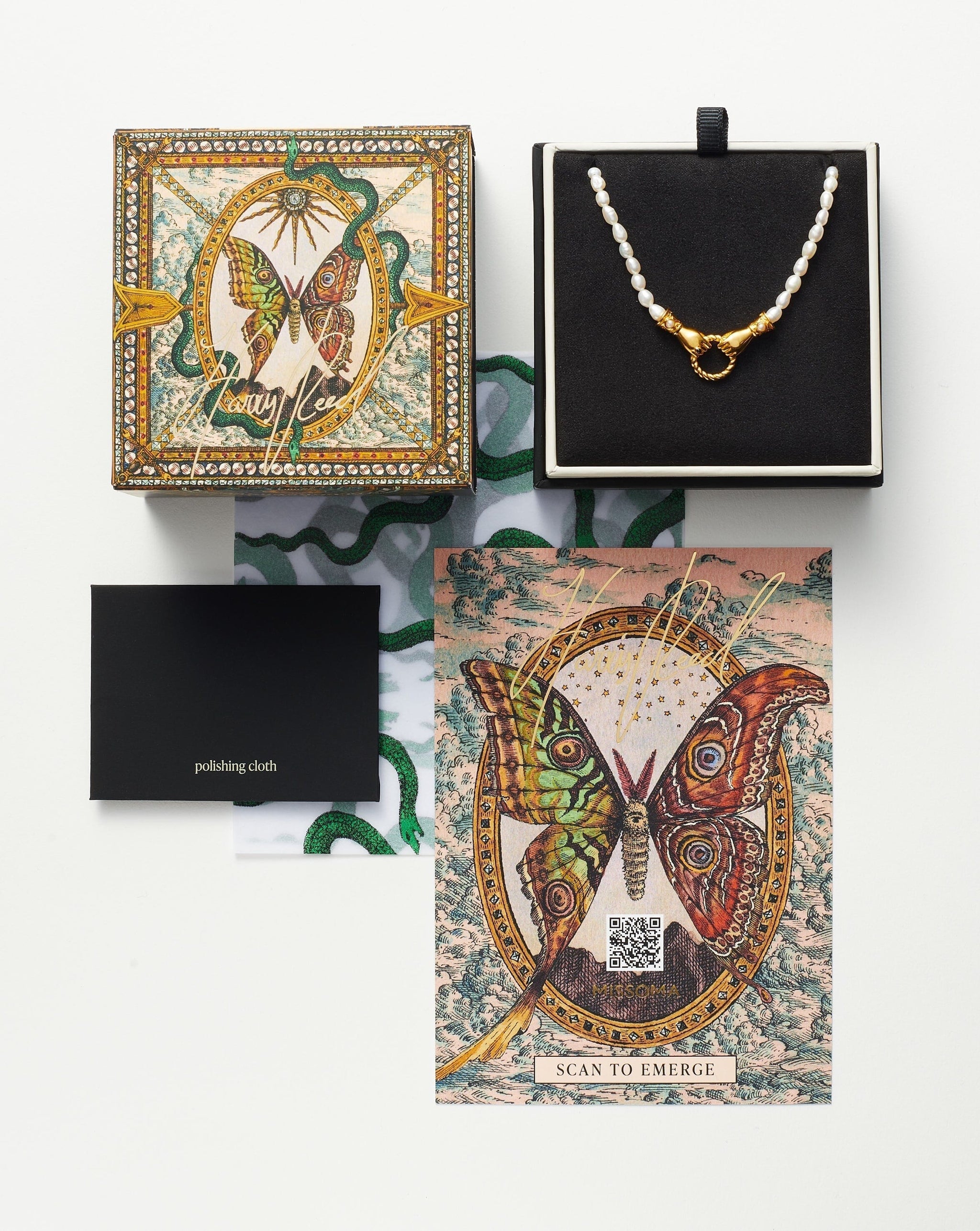 Harris Reed Fine Serpent Necklace | 14ct Solid Gold/Pearl & Diamond Necklaces Missoma