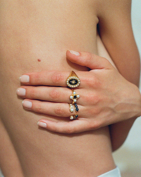 Harris Reed Openness Ring | 18ct Gold Plated Vermeil/Pearl Rings Missoma