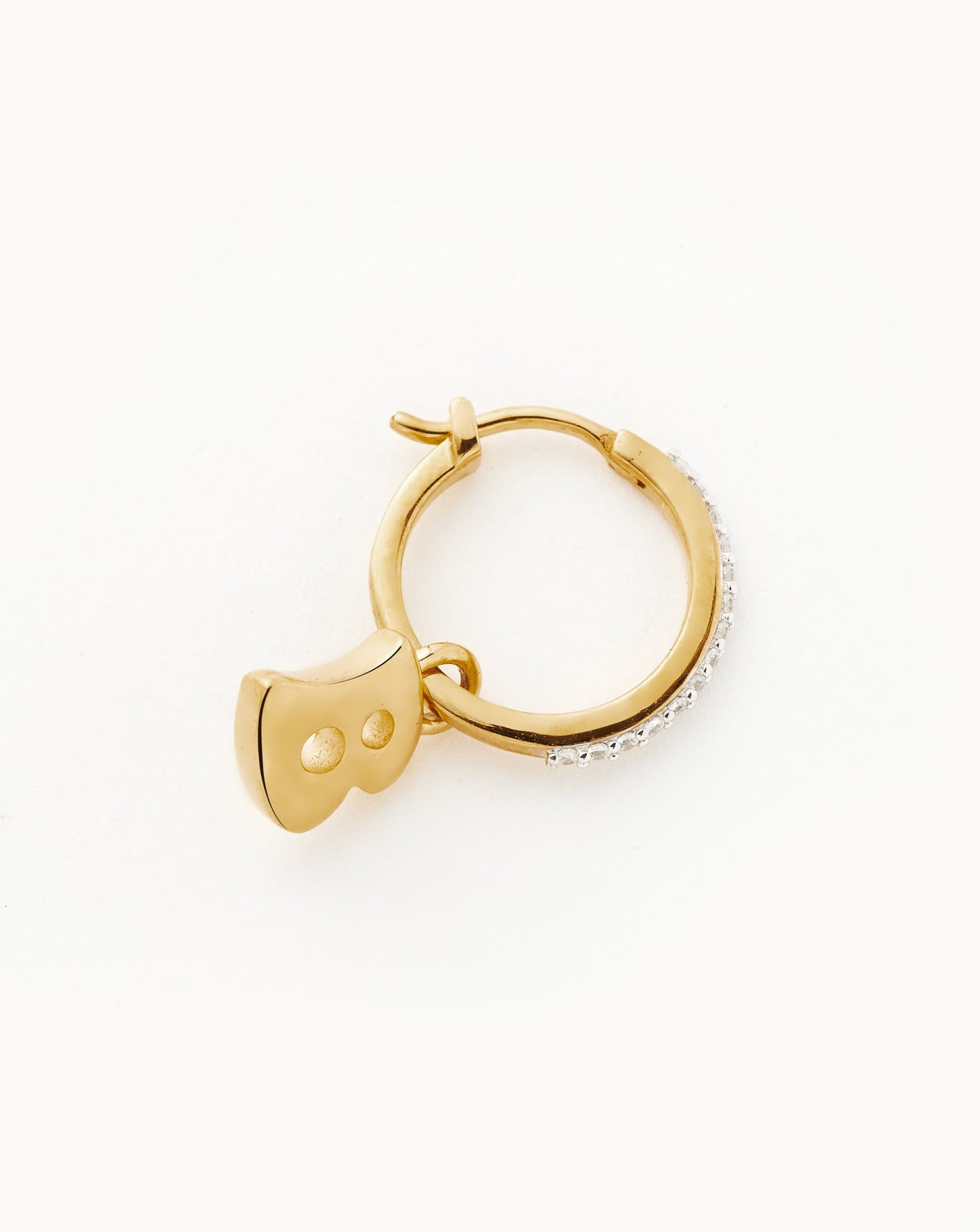 Initial Single Charm Hoop Earring - Initial B | 18ct Gold Plated Vermeil Earrings Missoma