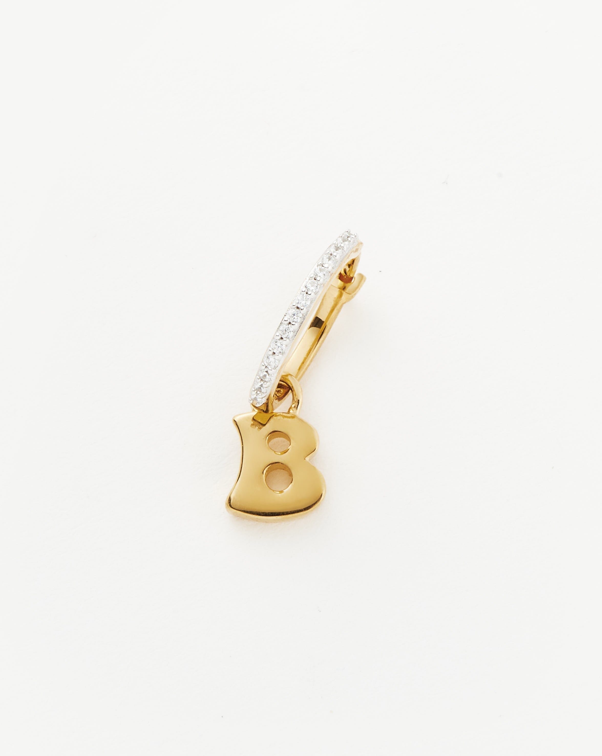 Gold Plated Stud Earring Letter v