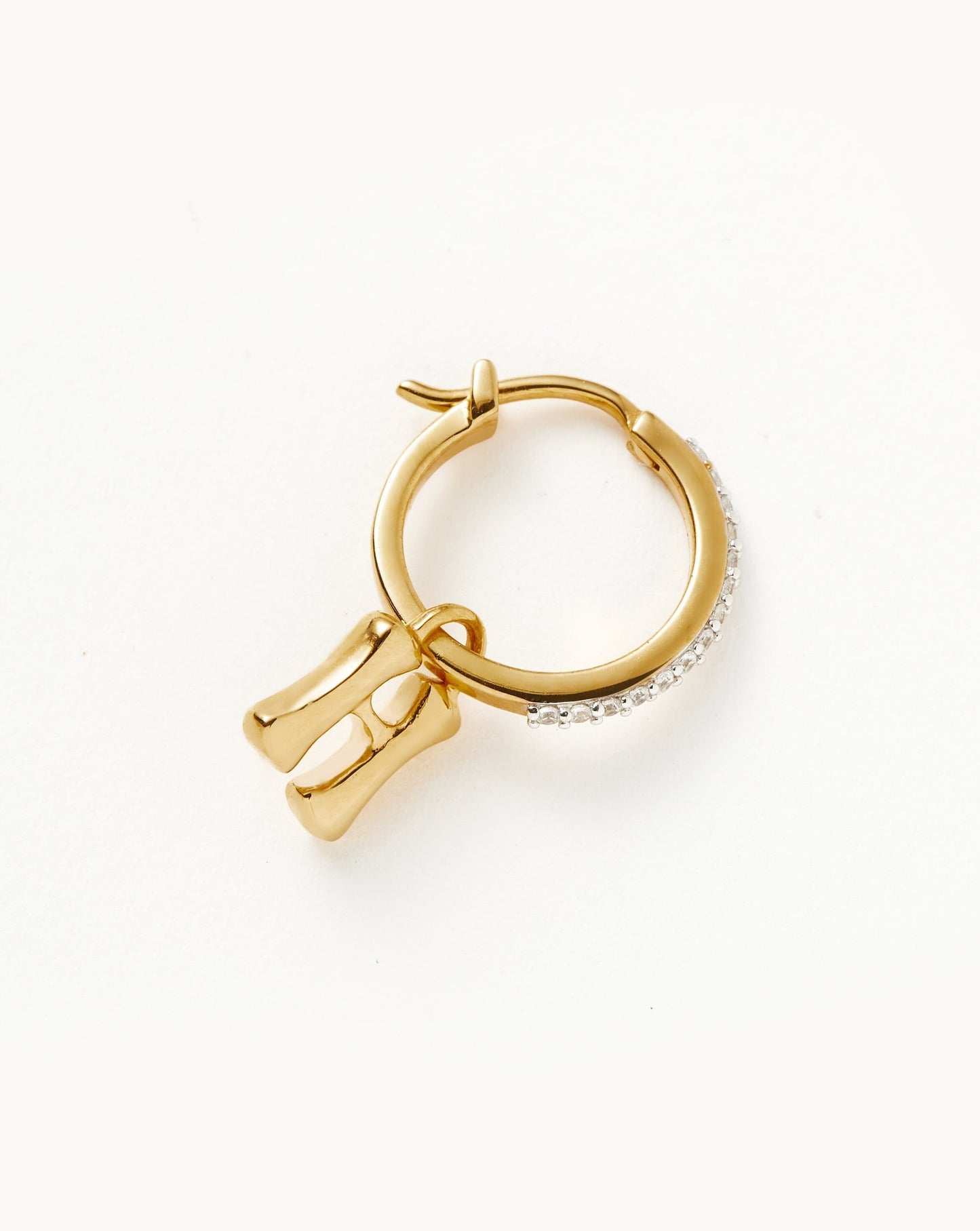 Initial Single Charm Hoop Earring - Initial H | 18ct Gold Plated Vermeil Earrings Missoma