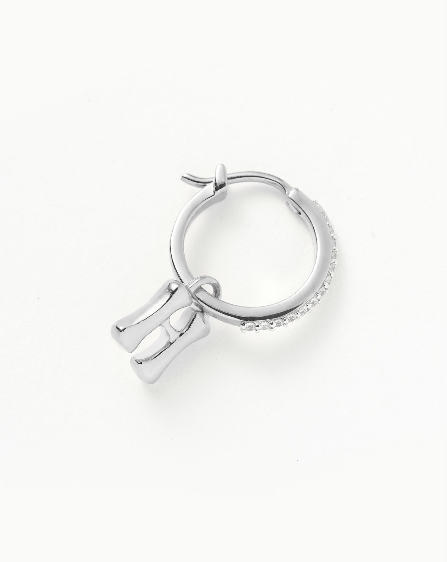 Initial Single Charm Hoop Earring - Initial H | Sterling Silver Earrings Missoma