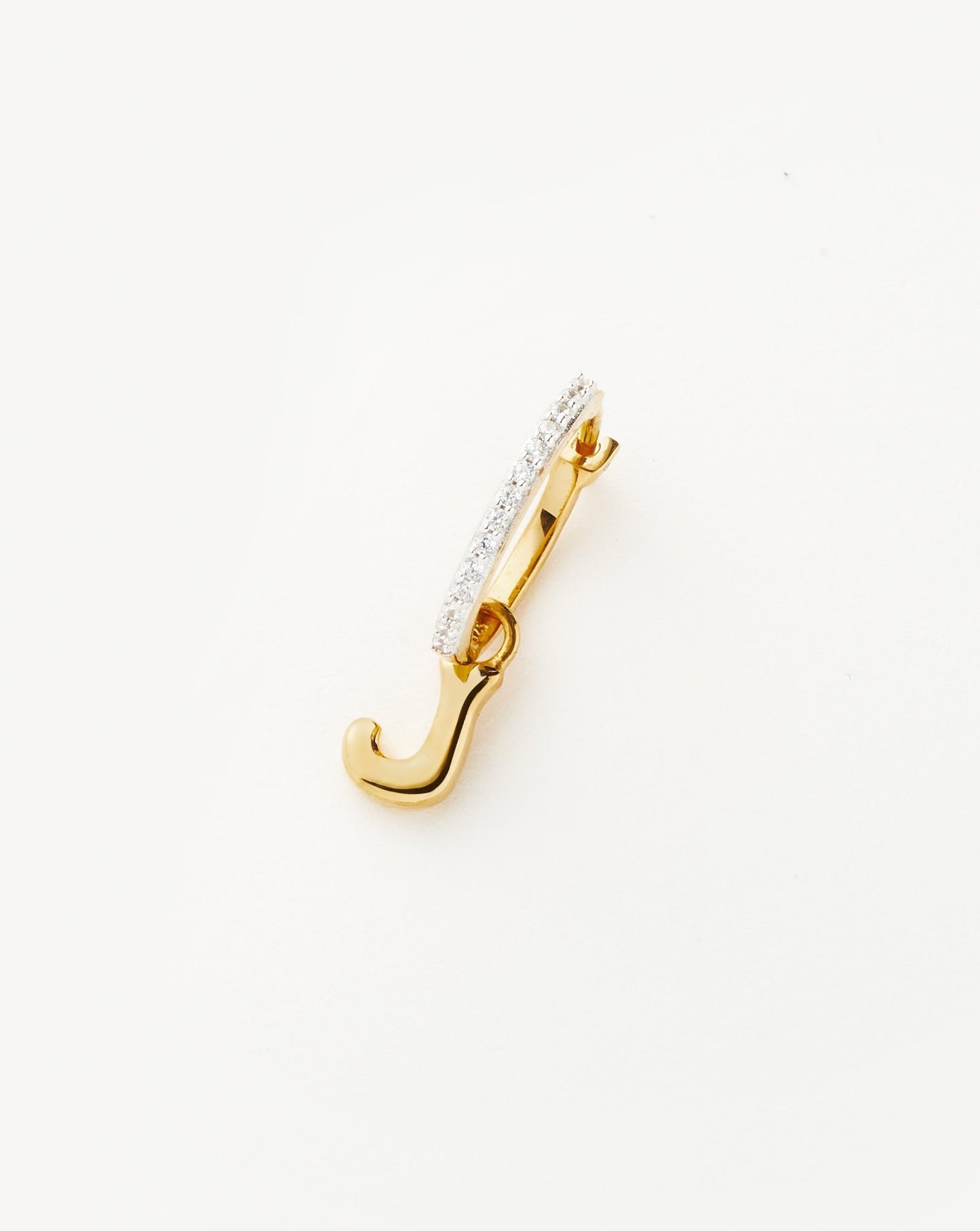 Initial Single Charm Hoop Earring - Initial J | 18ct Gold Plated Vermeil Earrings Missoma