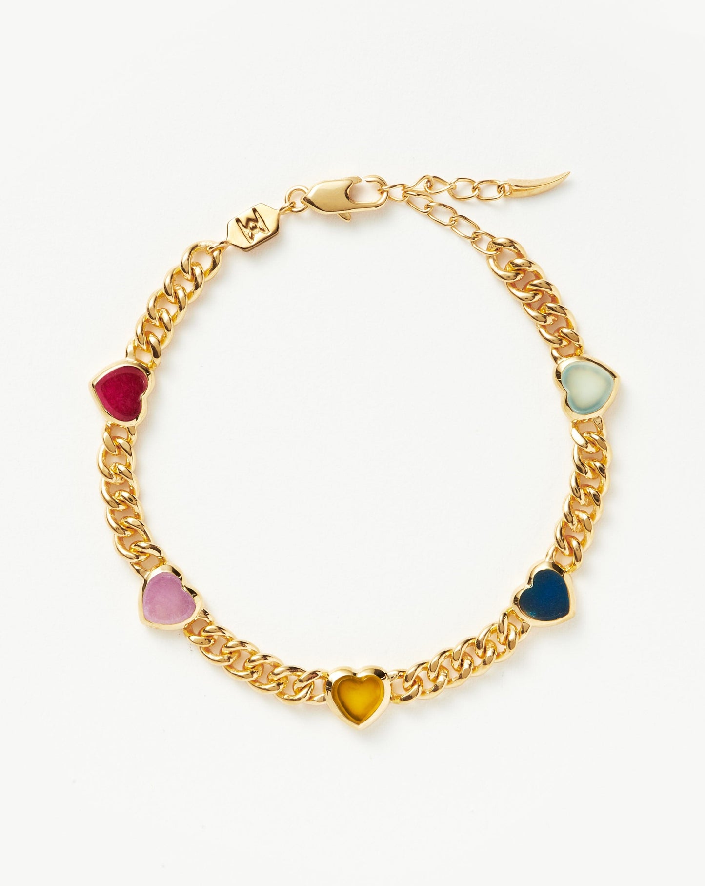 Jelly Heart Gemstone Charm Bracelet | 18ct Gold Plated/Multi Quartz Bracelets Missoma