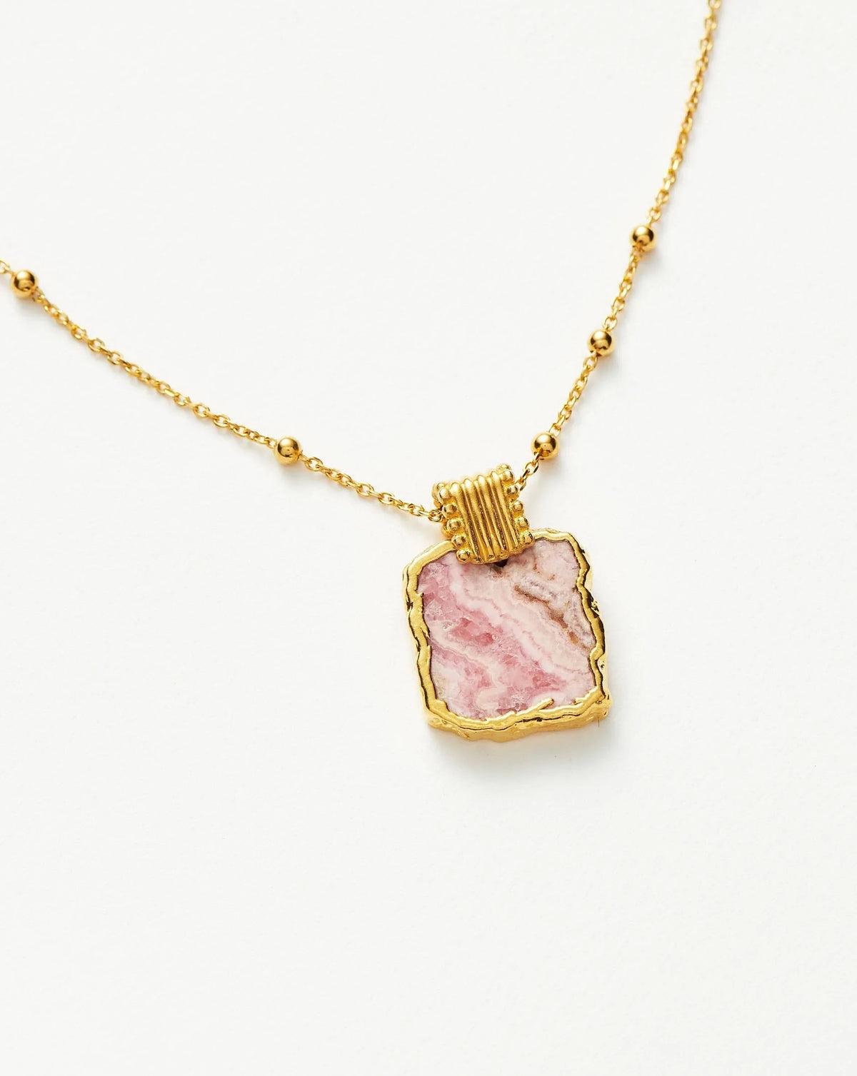 Lena Charm Necklace | 18ct Gold Plated Vermeil/Rhodochrosite Necklaces Missoma