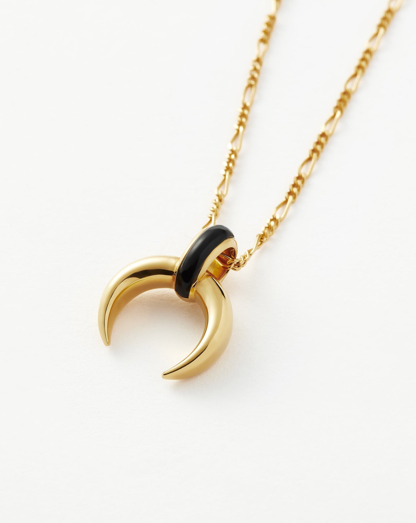 Lucy Williams Black Onyx Horn Pendant Necklace | 18ct Gold Plated Vermeil/Black Onyx Necklaces Missoma