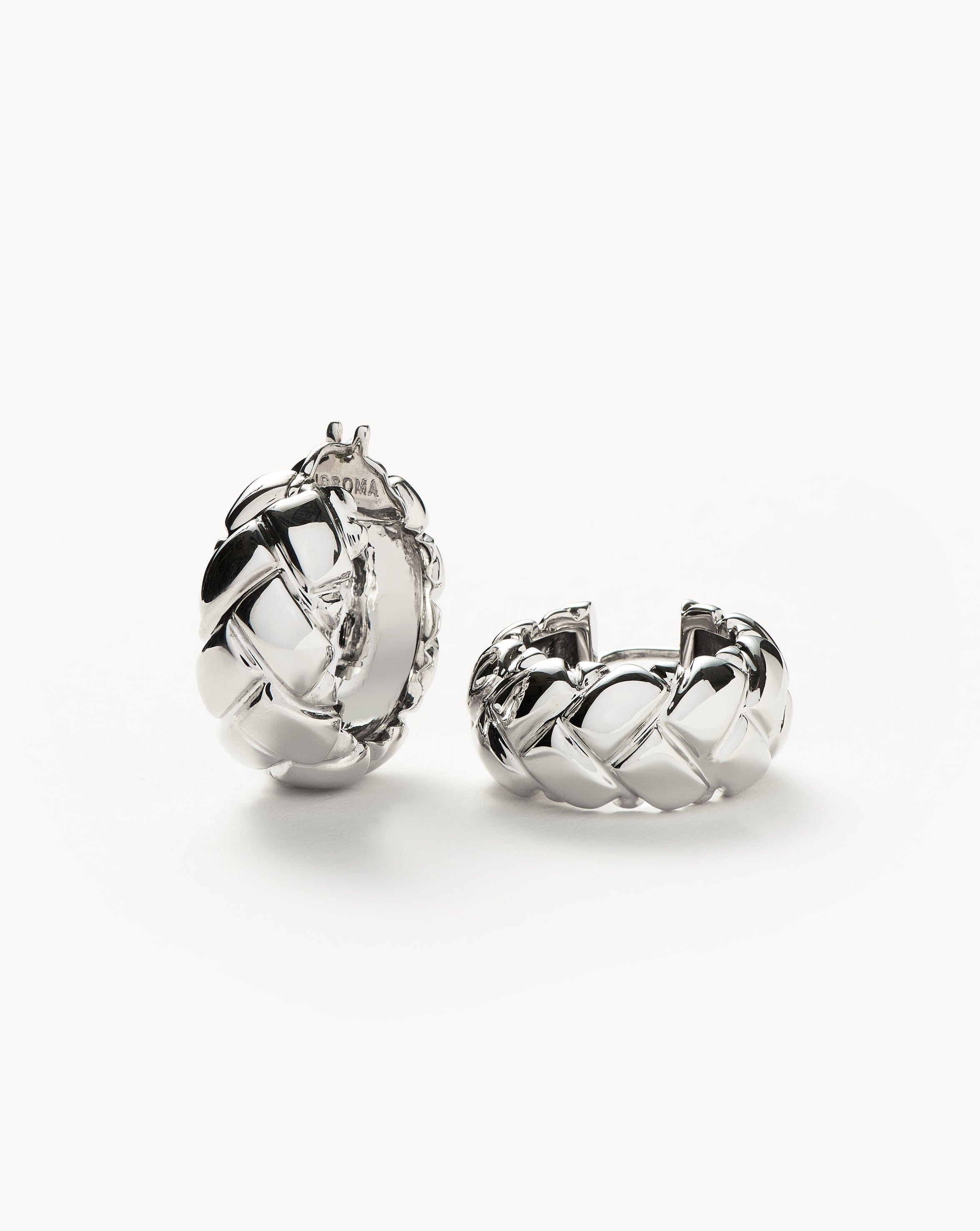 Lucy Williams Chunky Waffle Hoop Earrings : Silver Plated | Missoma US