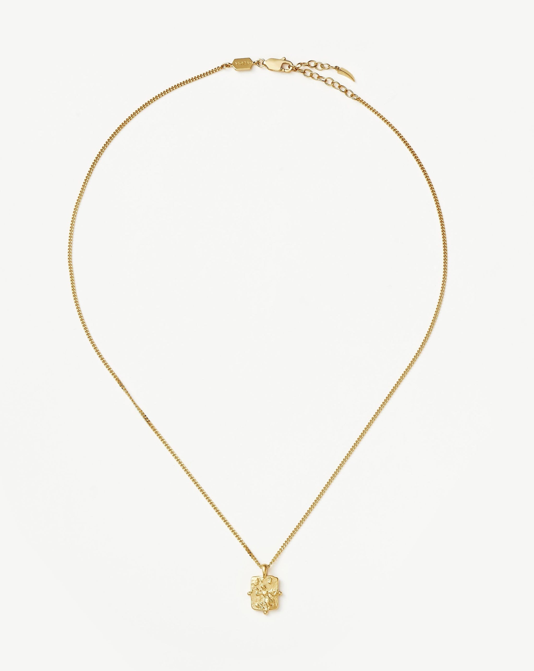 Lucy Williams Engravable Beaded Square Coin Pendant Necklace | 18ct Gold Plated Vermeil Necklaces Missoma