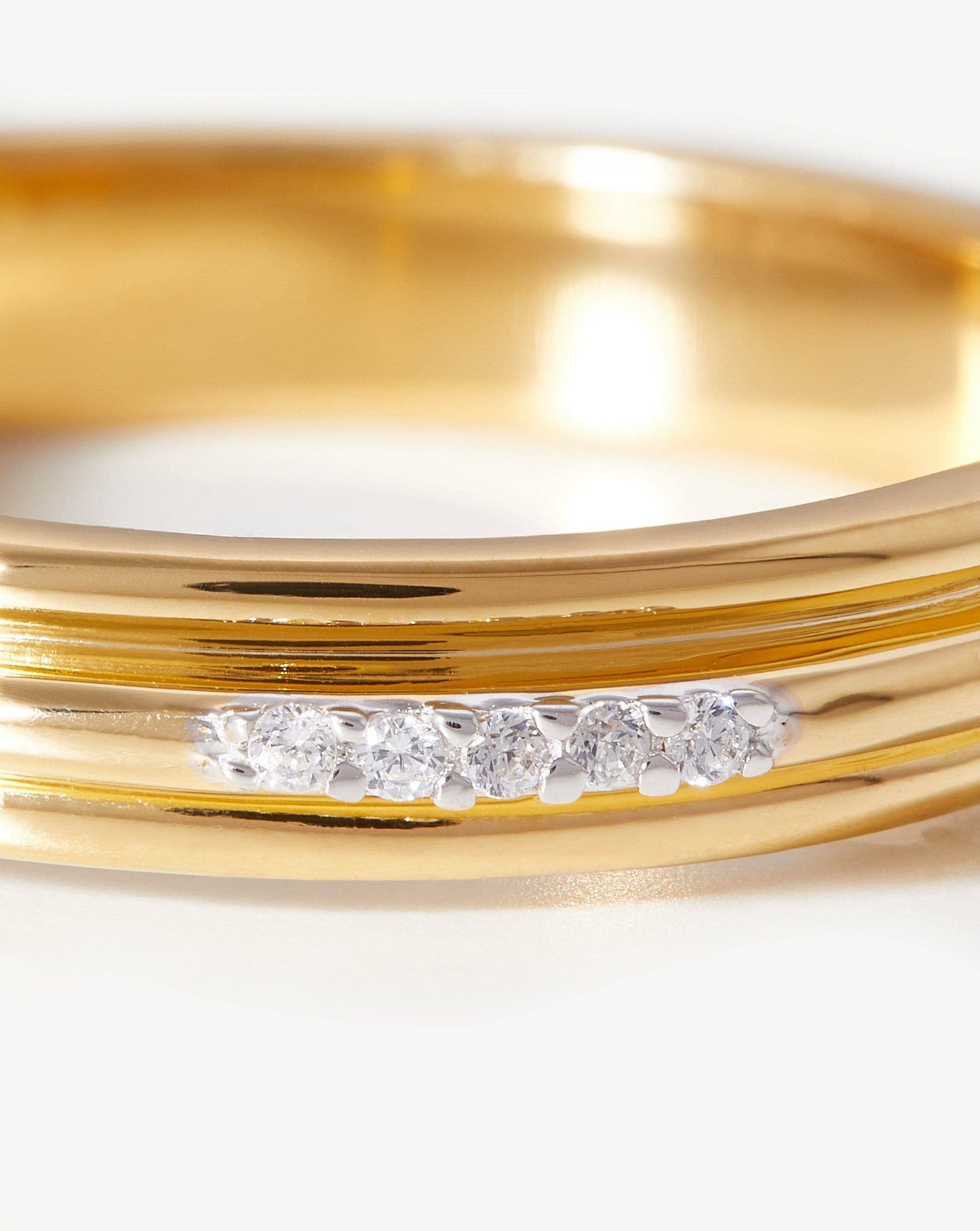 Lucy Williams Pave Ridge Ring | 18ct Gold Plated Vermeil/Cubic Zirconia Rings Missoma