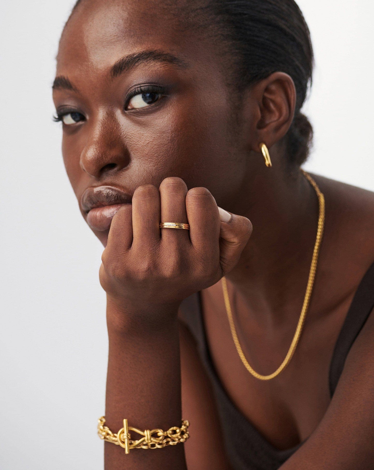 Lucy Williams Pave Ridge Ring | 18ct Gold Plated Vermeil/Cubic Zirconia Rings Missoma