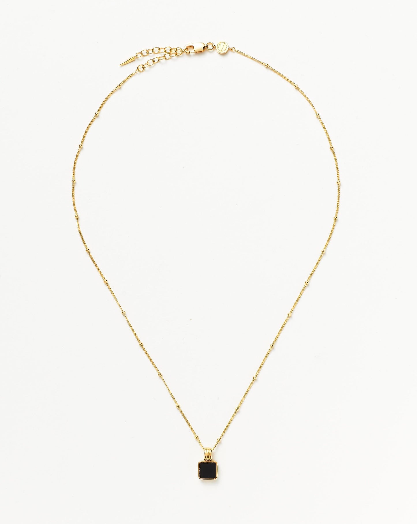 Lucy Williams Square Onyx Gemstone Necklace | 18ct Gold Plated Vermeil/Black Onyx Necklaces Missoma