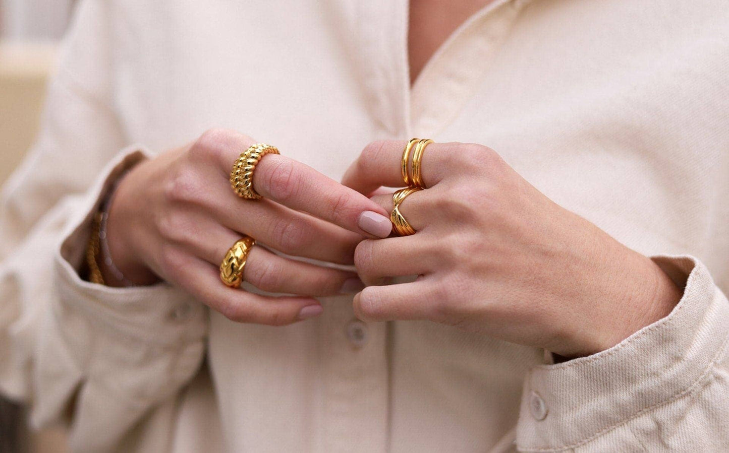 Lucy Williams Waffle Ring | 18ct Gold Plated Vermeil Rings Missoma