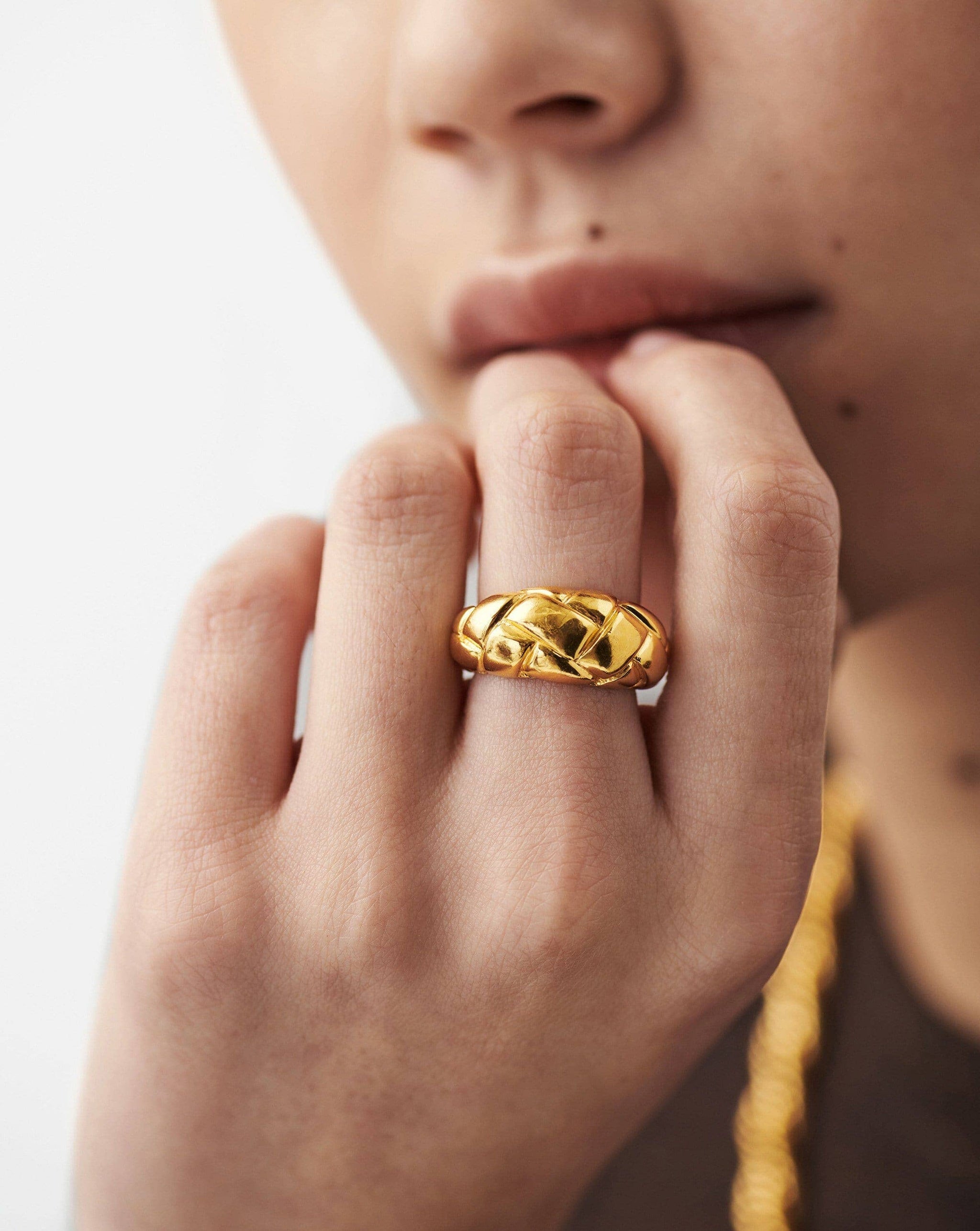 Lucy Williams Waffle Ring | 18ct Gold Plated Vermeil Rings Missoma