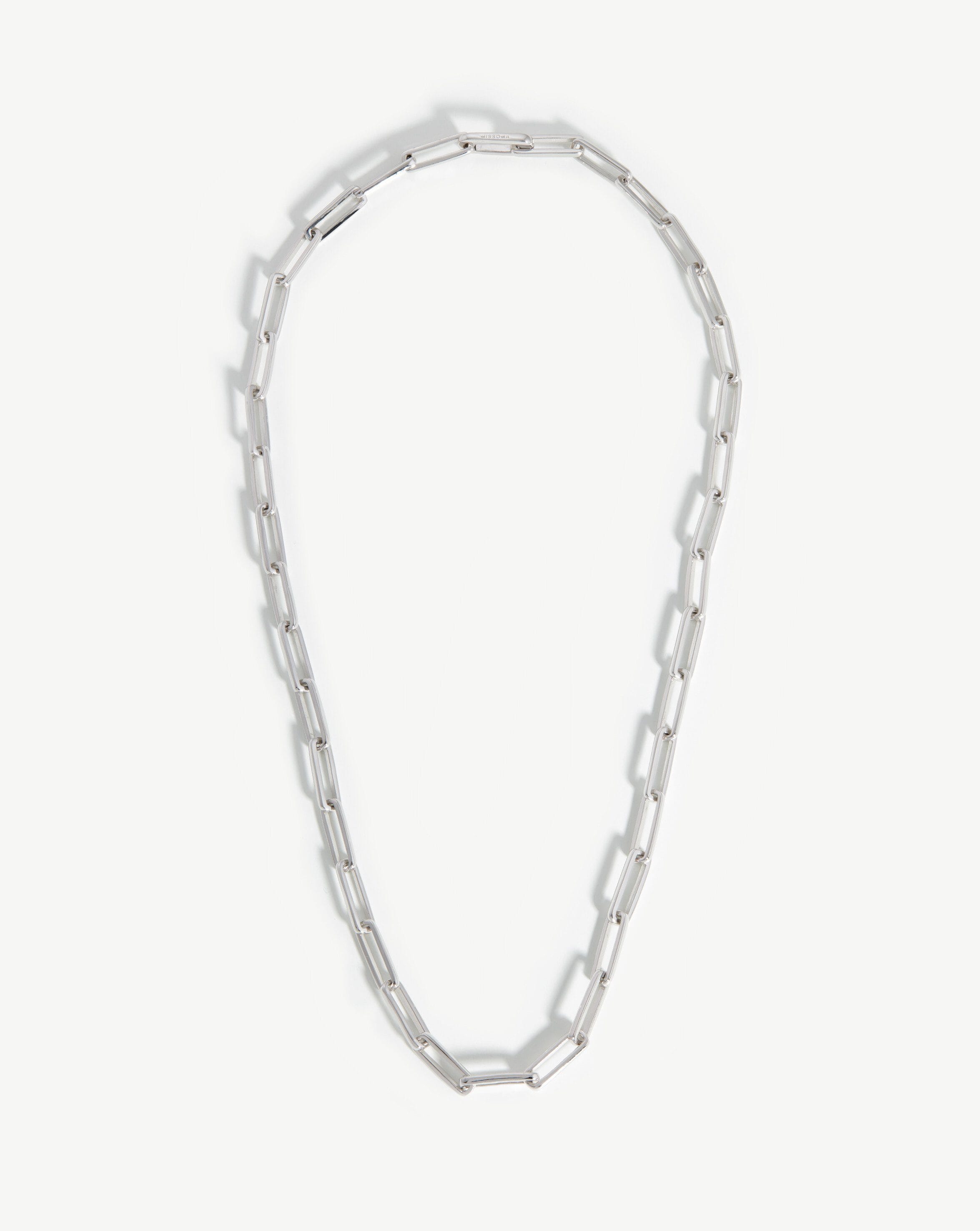 Missoma Mens Silver Chunky Rhodium-plated Chain Necklace