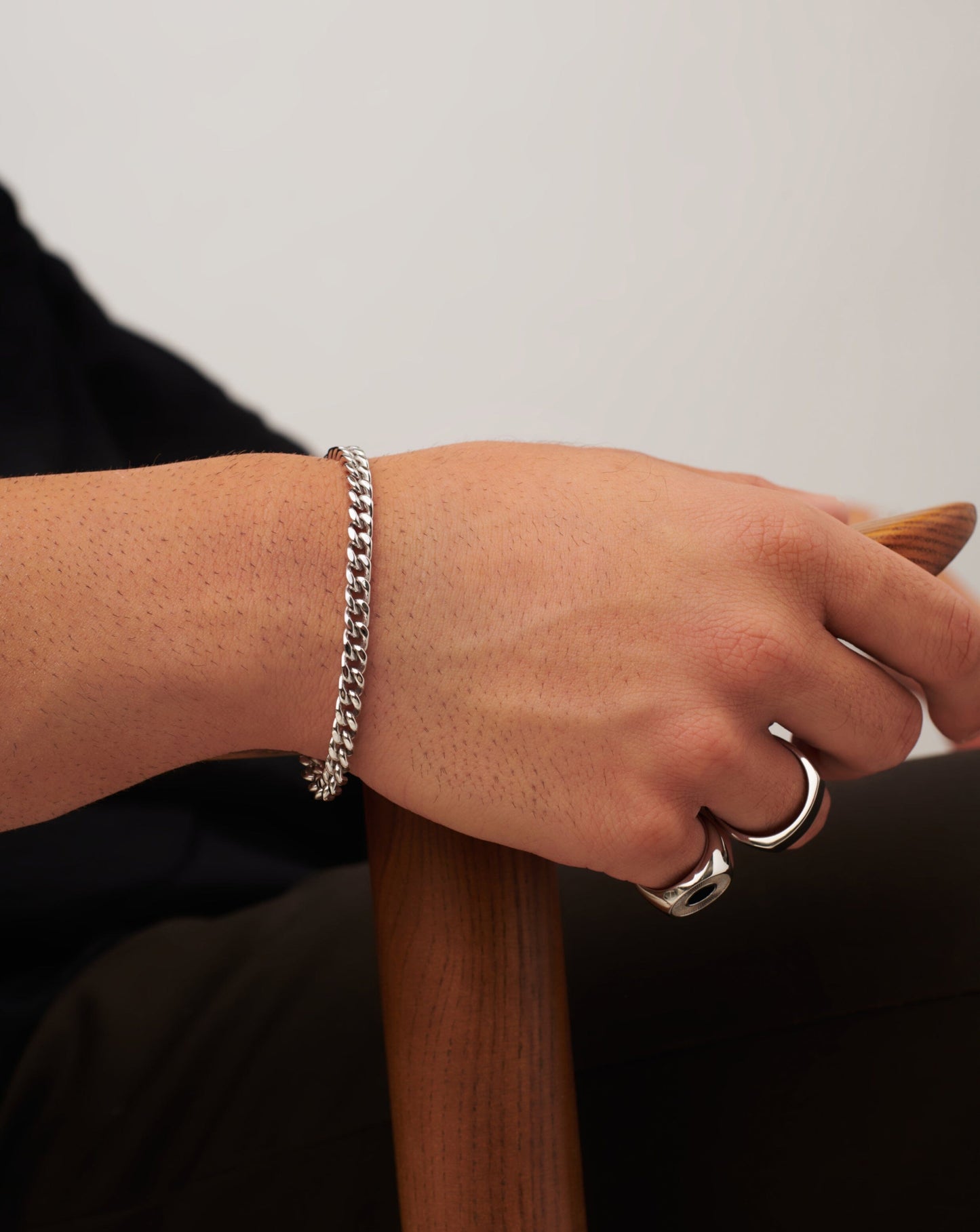 Mens Flat Curb Chain Bracelet | Silver Plated Bracelets Missoma