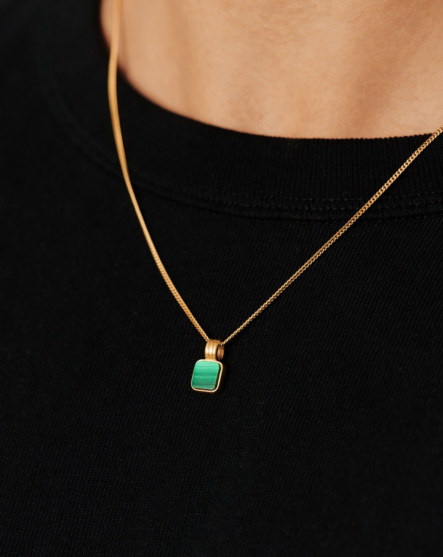 Mens Lucy Williams Square Malachite Pendant Necklace Necklaces Missoma