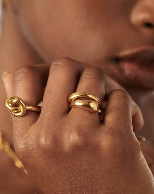 Molten Double Stacking Ring Set | 18ct Gold Plated Rings Missoma