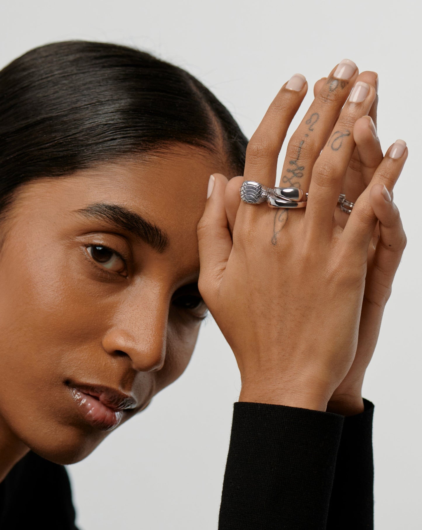 Molten Double Stacking Ring Set | Silver Plated Rings Missoma