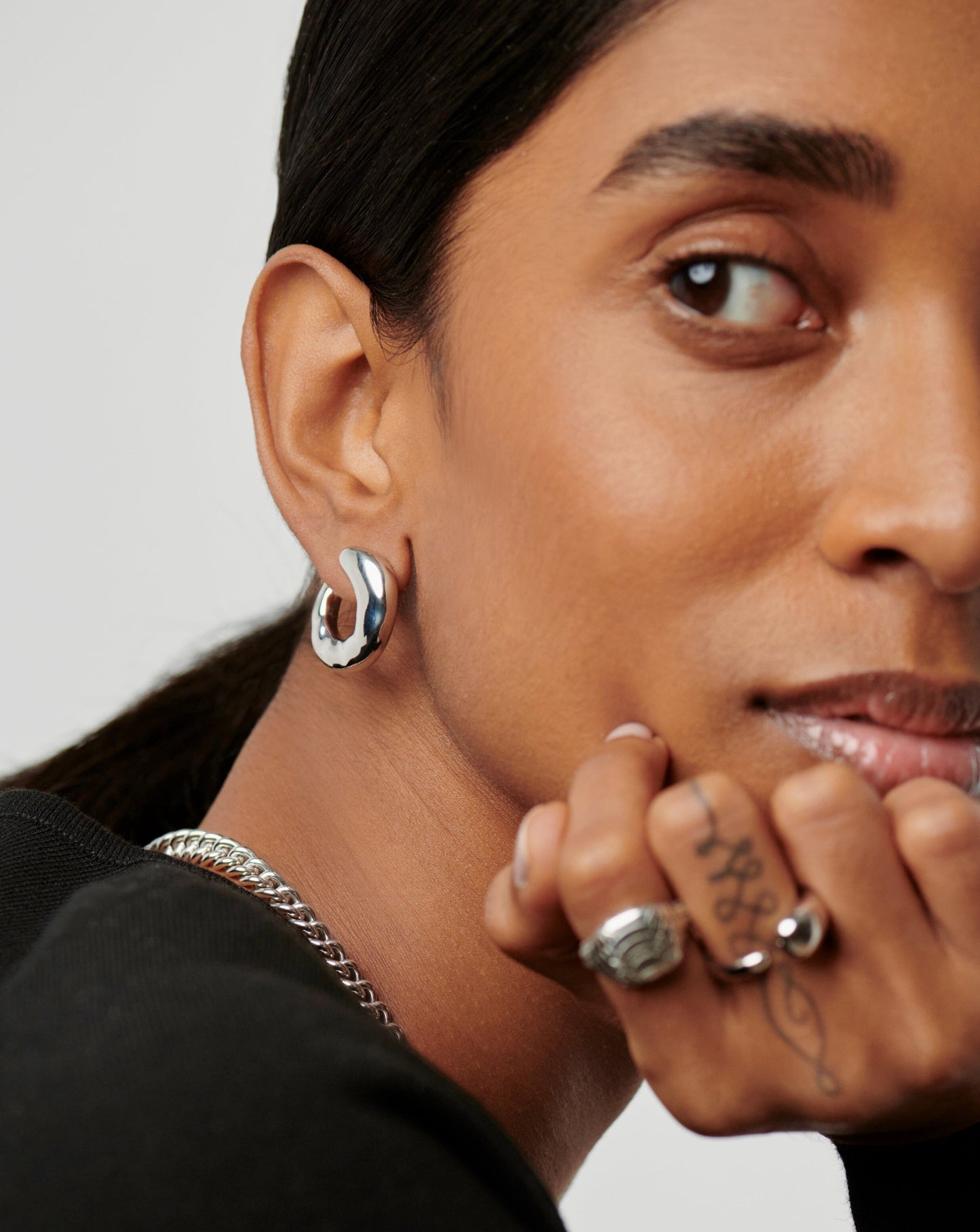 Molten Large Open Stud Earrings | Silver Plated Earrings Missoma