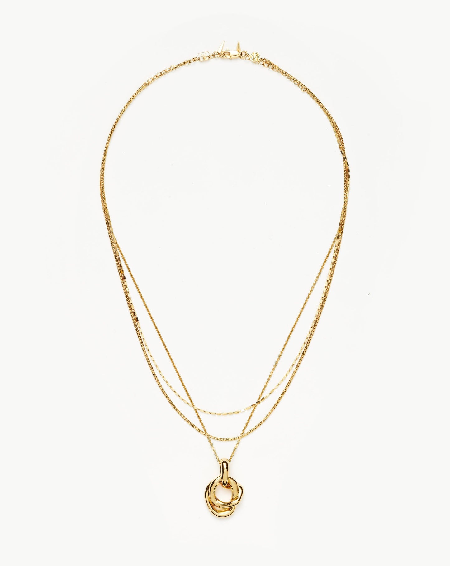 Molten Twisted Pendant Necklace Set Layering Sets Missoma 18ct Gold Plated Vermeil