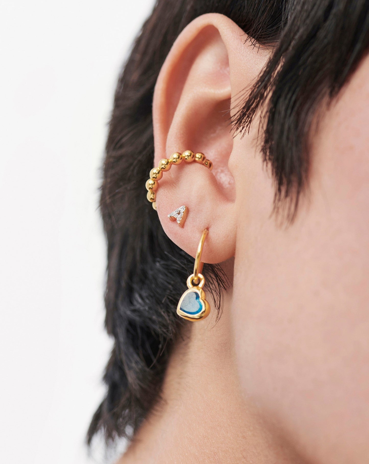 Pave Initial Single Stud Earring - Initial A | 18ct Gold Plated Vermeil/Cubic Zirconia Earrings Missoma