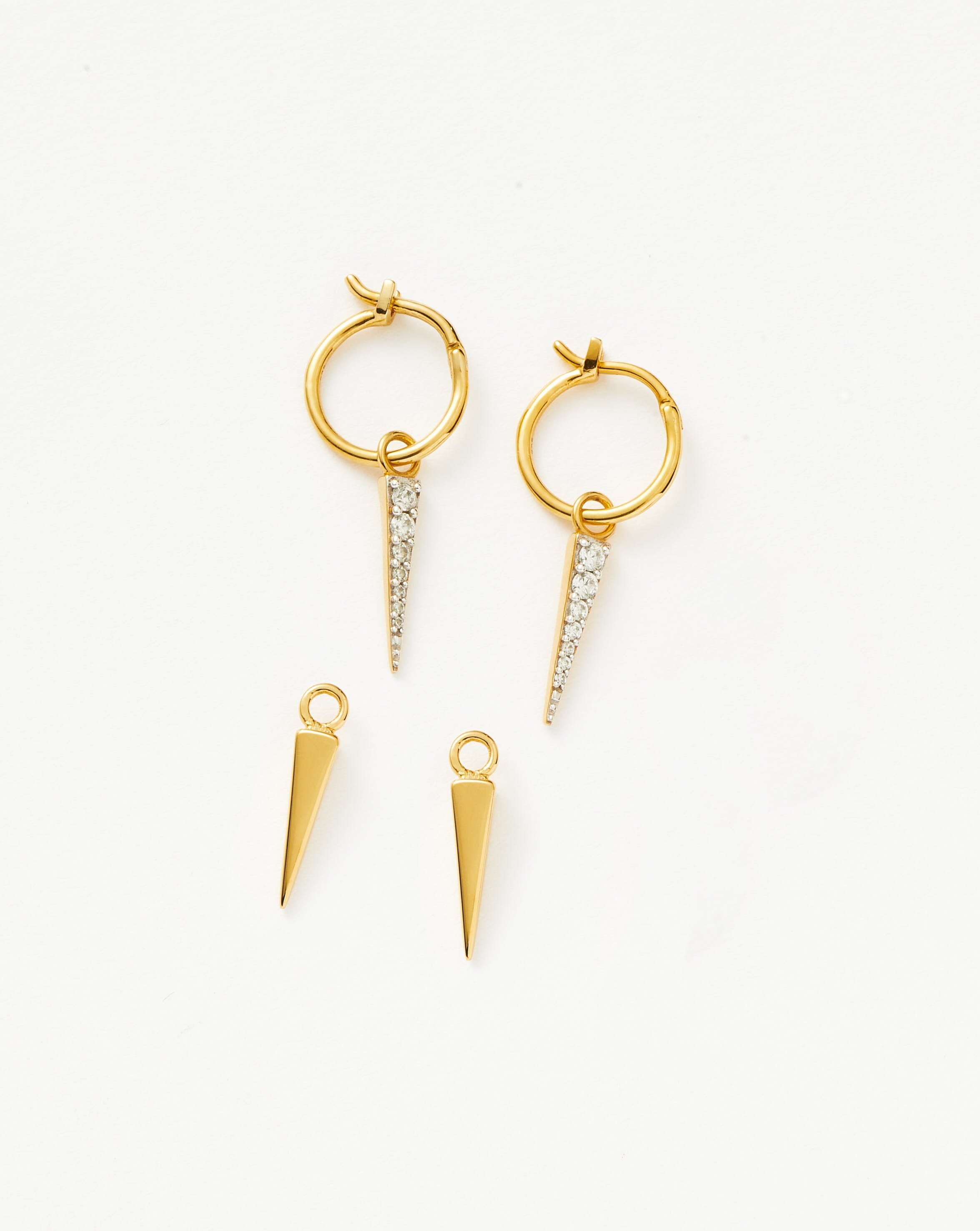 Gold Mix And Match Hoop Earrings With Charms Collection
