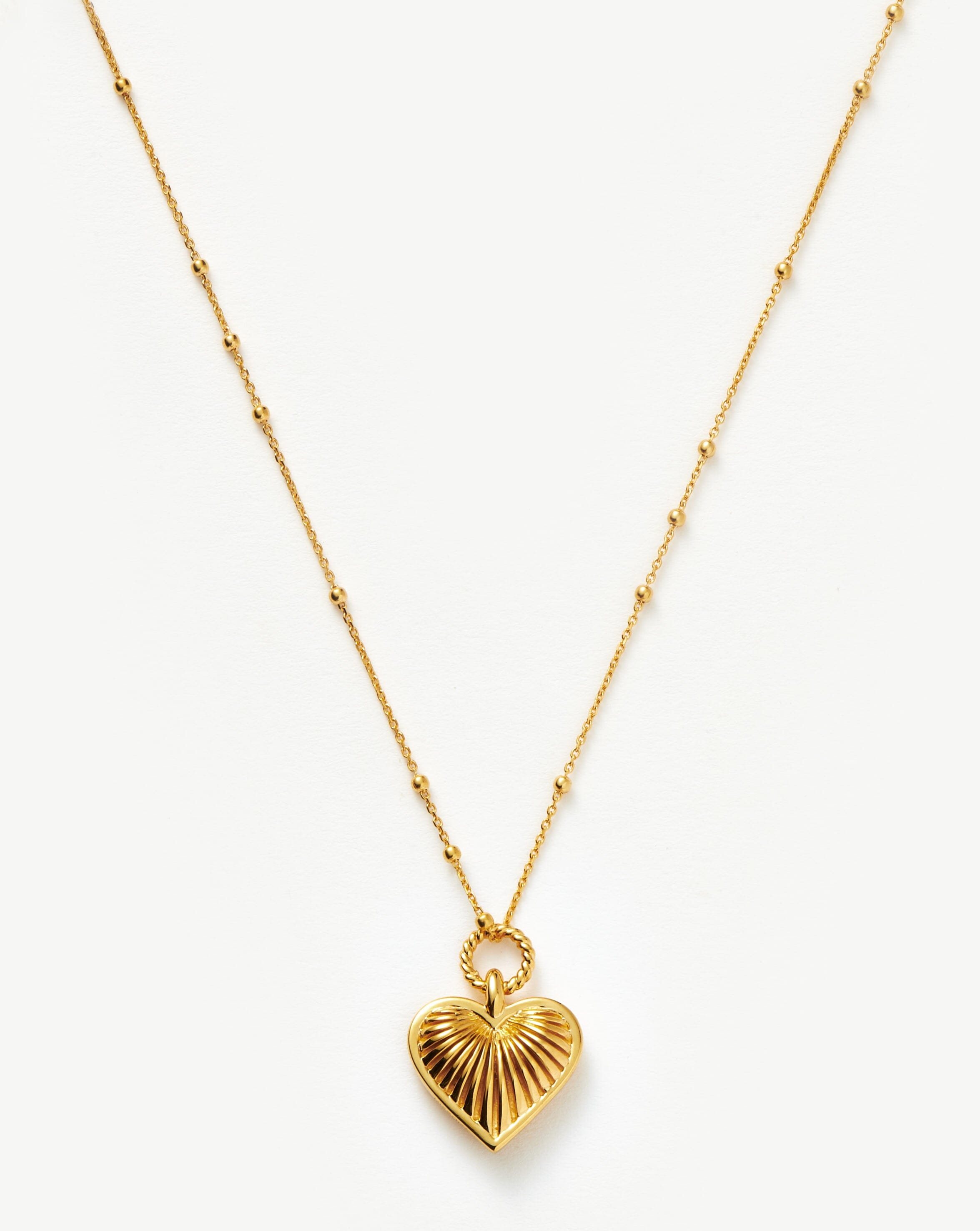 Missoma Valentine's Ridge Heart Pendant Necklace in Gold