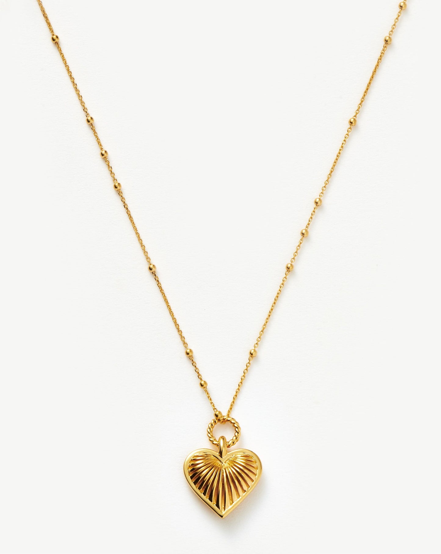 Ridge Heart Charm Necklace | 18ct Gold Plated Necklaces Missoma