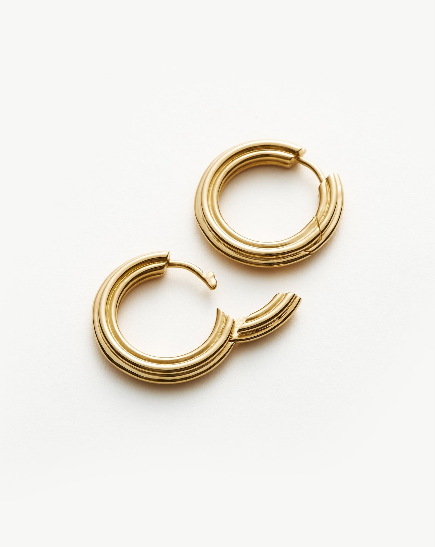 Ridge Medium Hoop Earrings | 18ct Gold Plated Earrings Missoma
