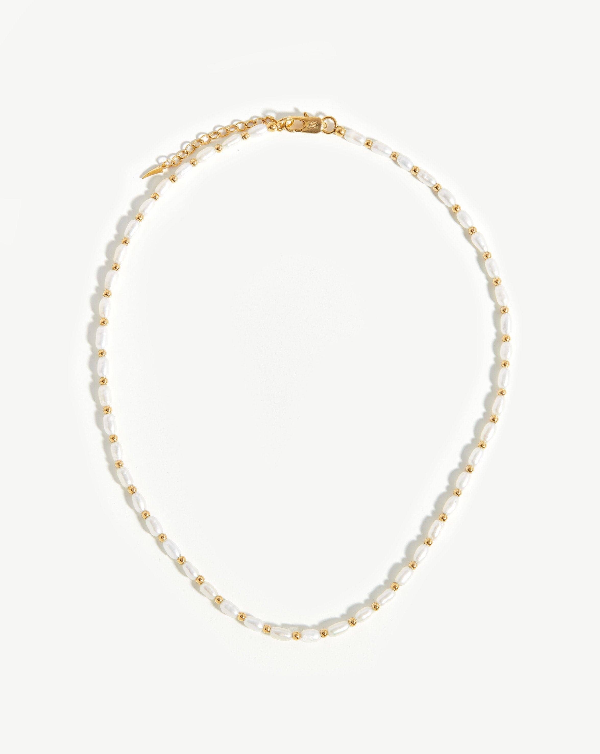 Seed Pearl Beaded Choker Necklaces Missoma 18ct Gold Plated/Pearl 