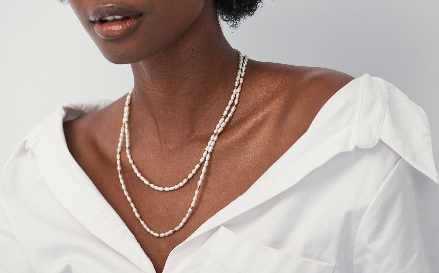 Short Seed Pearl Beaded Necklace | 18ct Gold Plated/Pearl Necklaces Missoma
