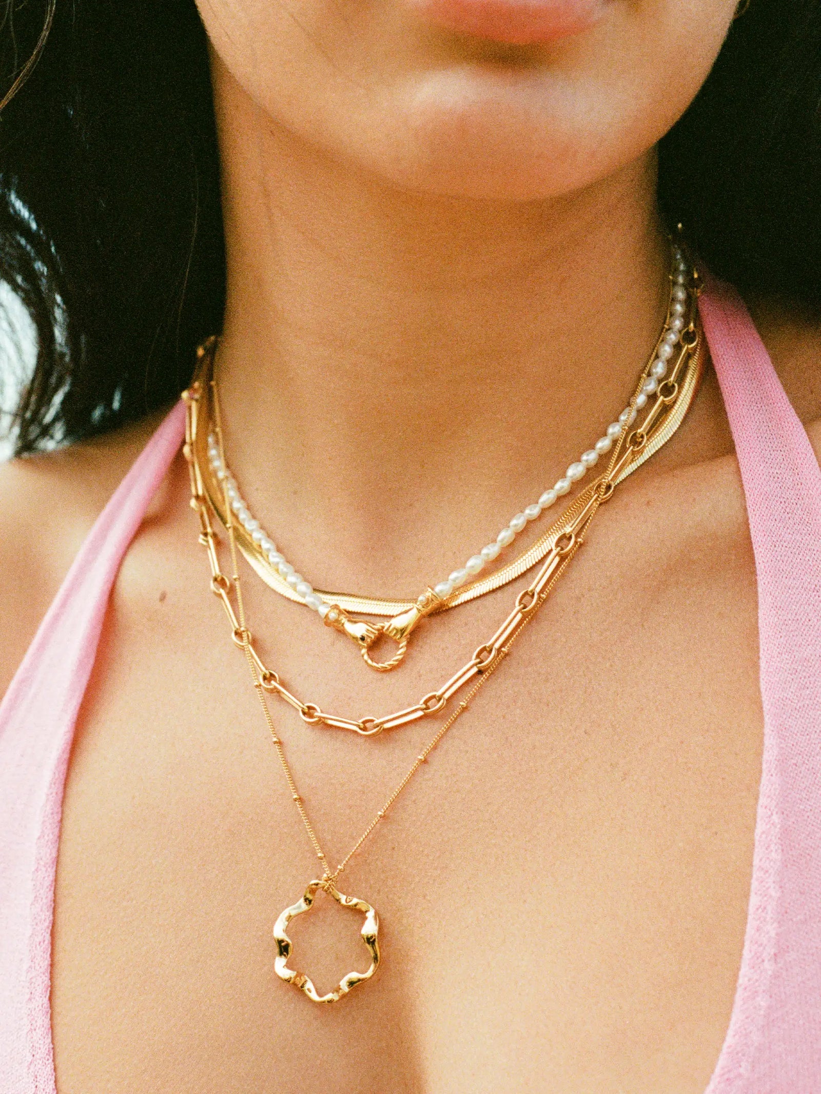 Barbie Rhinestone Pendant Chain Necklace