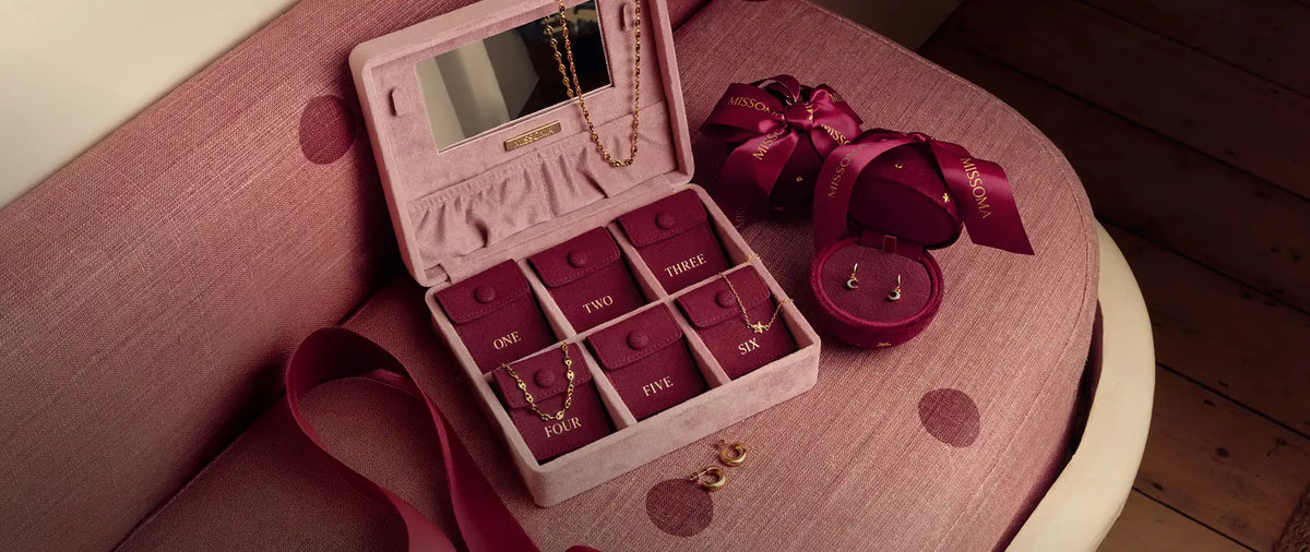 2026 Jewellery advent calendar box in pink suede