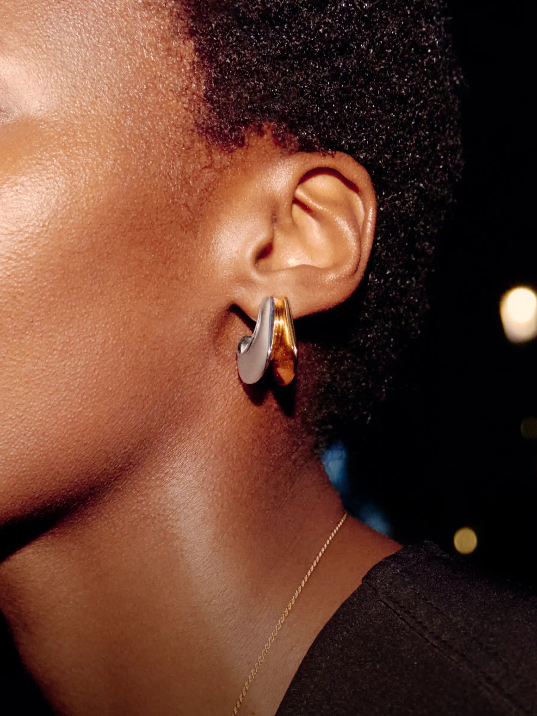 Mixed metal large hoops