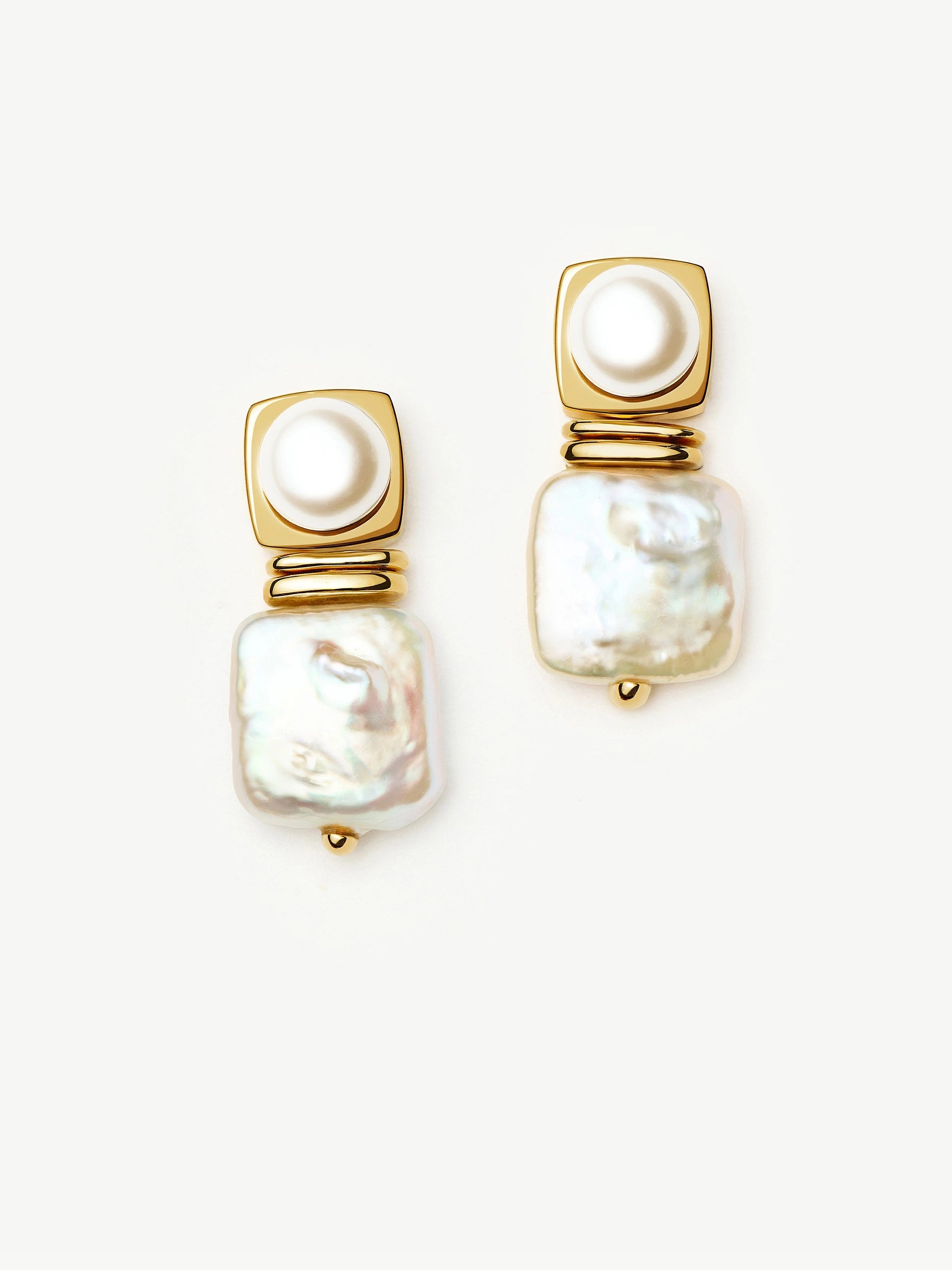 square pearl earrings