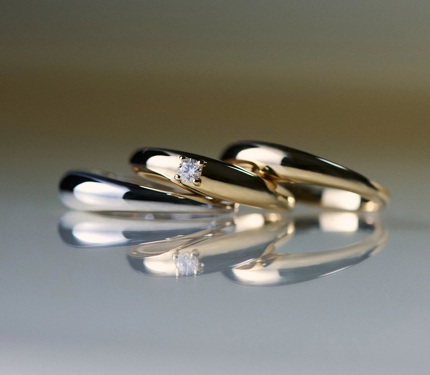 solid gold ring stack