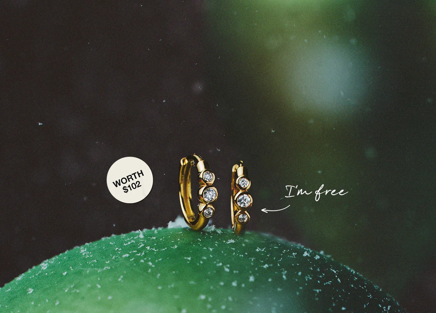 triple studded gold hoop earrings