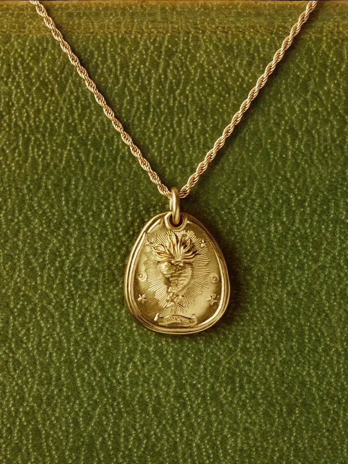 talisman coin on rope chain